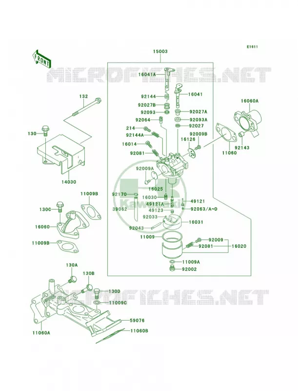 Carburetor-AF620A-509264 Kawasaki MULE 620 2007 MULE 2510 4X4  KAF620-A1