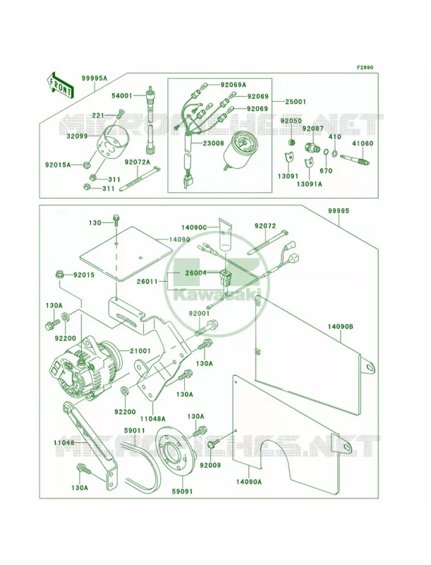 Optional PartsGenerator&ampMeter Kawasaki MULE 620 2007 MULE 2510 4X4  KAF620-A1