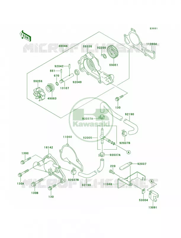 Water Pump Kawasaki MULE 620 2007 MULE 2510 4X4  KAF620-A2