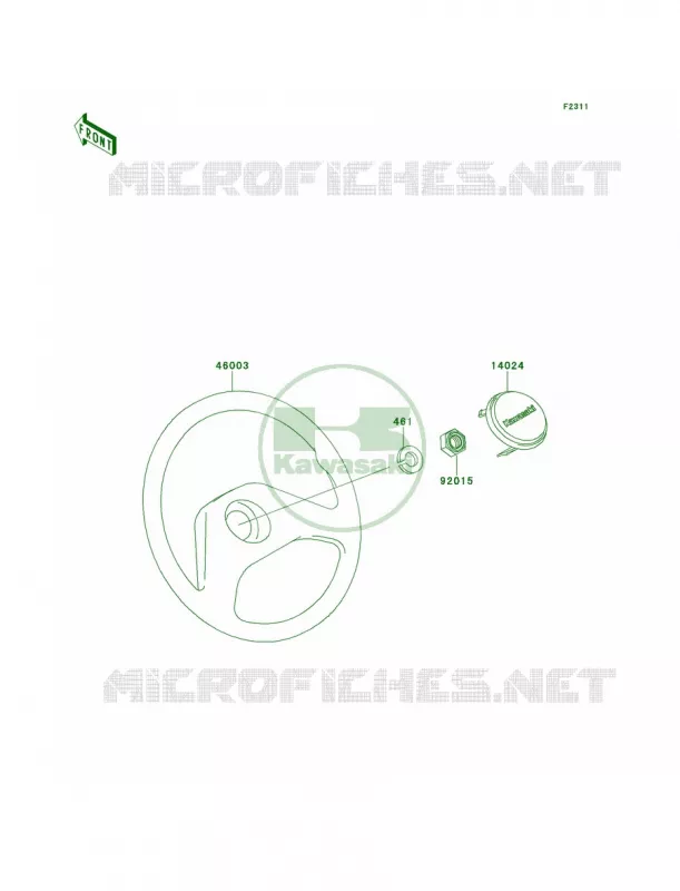 Steering Wheel Kawasaki MULE 620 2007 MULE 2510 4X4  KAF620-A4