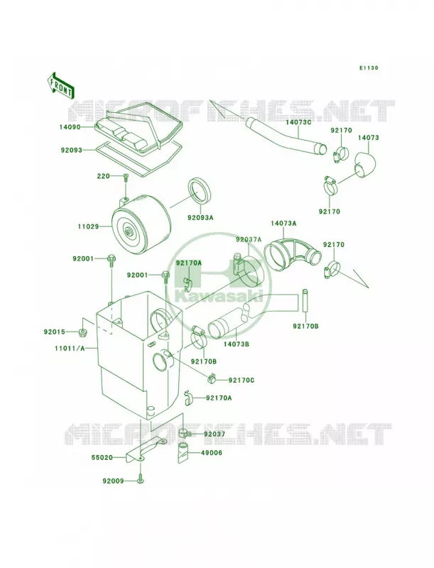 Air Cleaner Kawasaki MULE 620 2007 MULE 2510 4X4  KAF620-A5