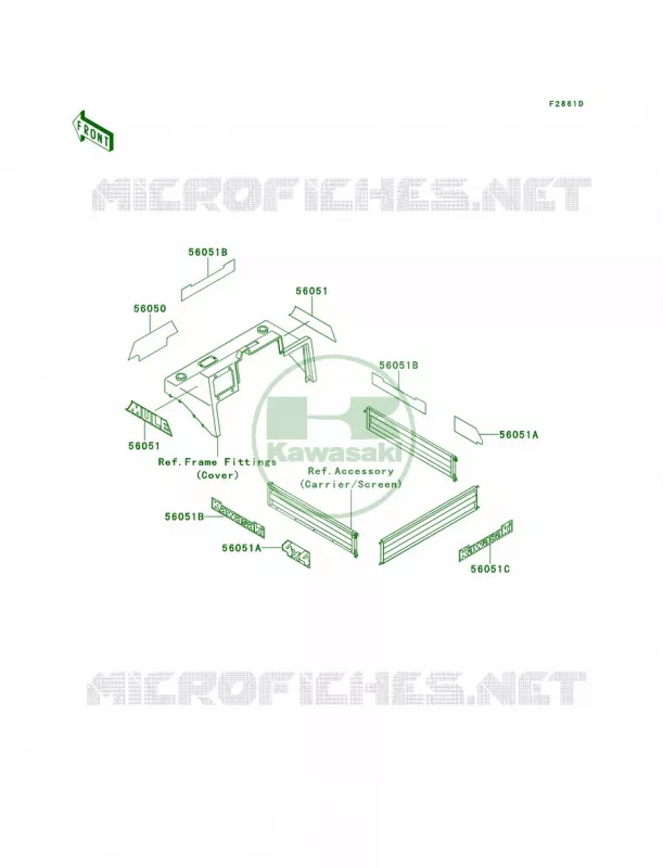 DecalsGreenKAF620-A5 Kawasaki MULE 620 2007 MULE 2510 4X4  KAF620-A5