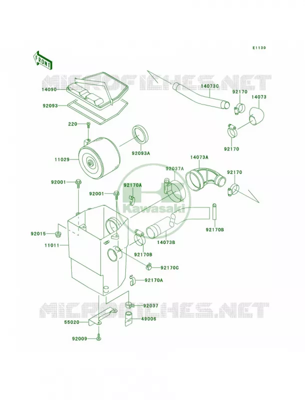Air Cleaner Kawasaki MULE 620 2007 MULE 2510 4X4  KAF620-A6
