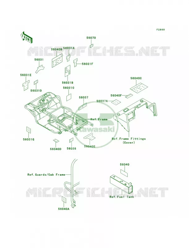 Labels Kawasaki MULE 620 2007 MULE 2510 4X4  KAF620-A6