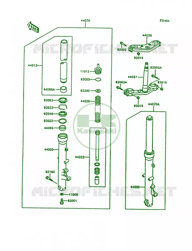 Front ForkZG1000-A9 Kawasaki MOTOS 1000 1993 Concours  ZG1000-A8