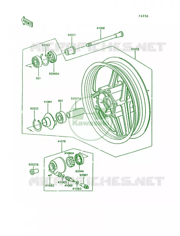 Front WheelZG1000-A7A8 Kawasaki MOTOS 1000 1993 Concours  ZG1000-A8