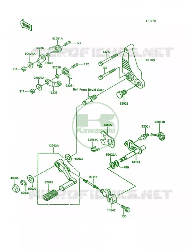 Gear Change Mechanism Kawasaki MOTOS 1000 1993 Concours  ZG1000-A8