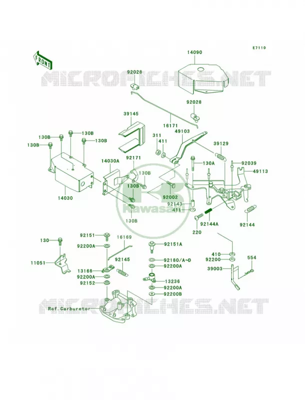 Control Kawasaki MULE 620 2007 MULE 3020 TURF  KAF620-F3