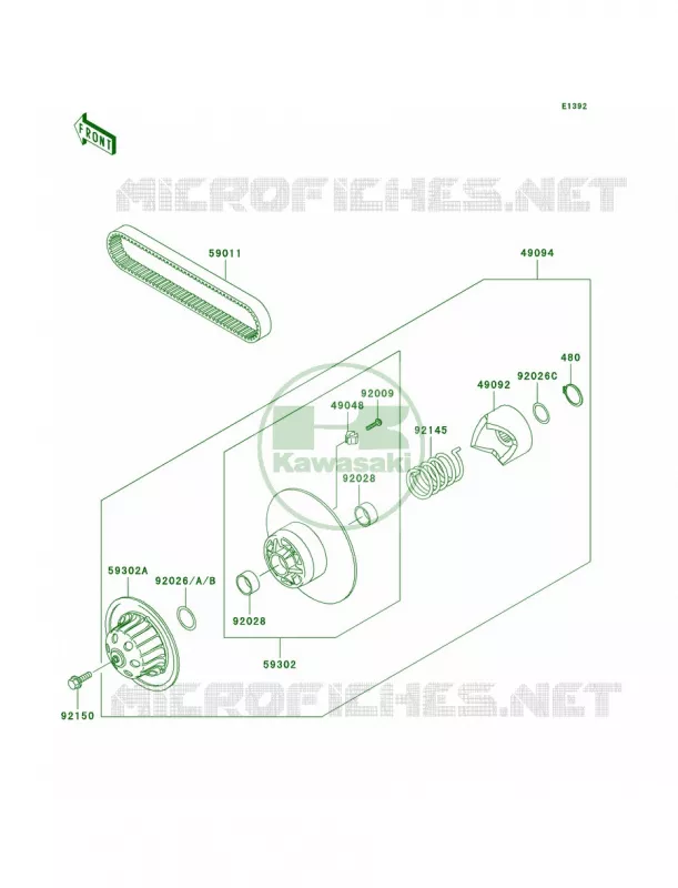 Driven Converter Kawasaki MULE 620 2007 MULE 3020 TURF  KAF620-F3