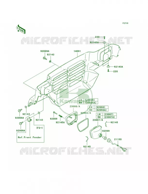 Headlights Kawasaki MULE 620 2007 MULE 3020 TURF  KAF620-F3