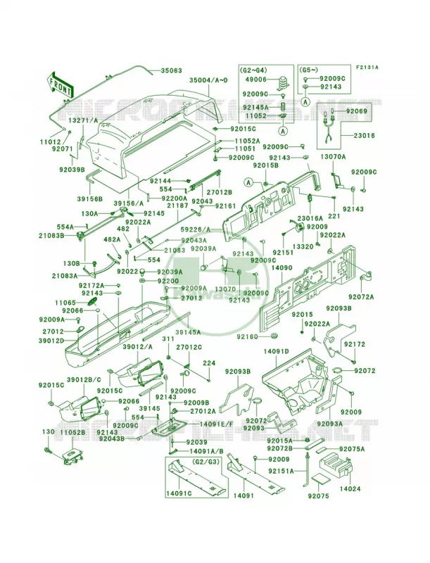 Frame FittingsKAF620-G2-G5 Kawasaki MULE 620 2007 MULE 3000  KAF620-G1