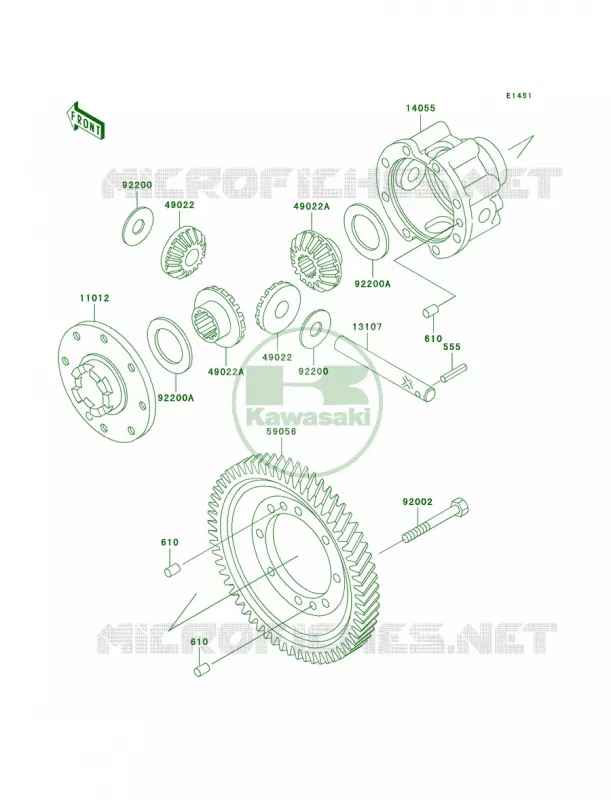 DifferentialKAF620-G1-G3 Kawasaki MULE 620 2007 MULE 3000  KAF620-G4