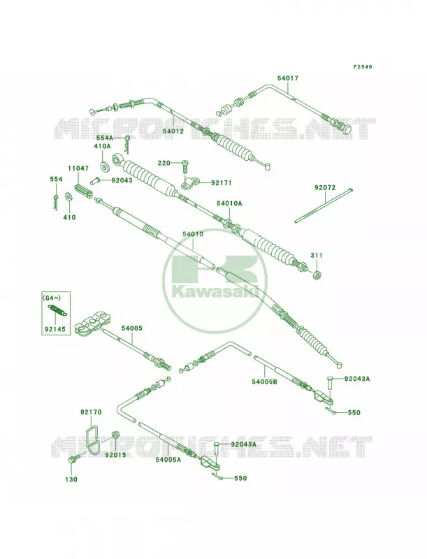 Cables Kawasaki MULE 620 2007 MULE 3000  KAF620-G5