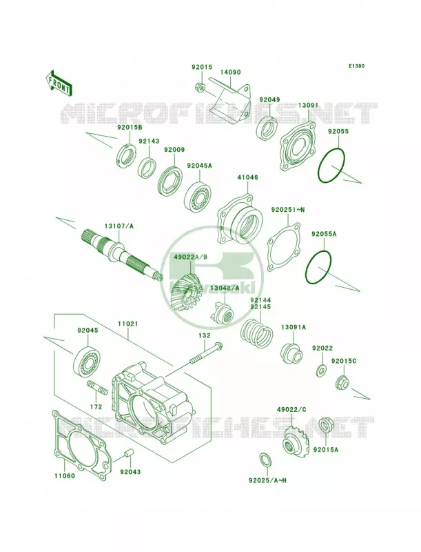 Bevel Gear Case Kawasaki MULE 620 2007 MULE 3010 4X4  KAF620-H1