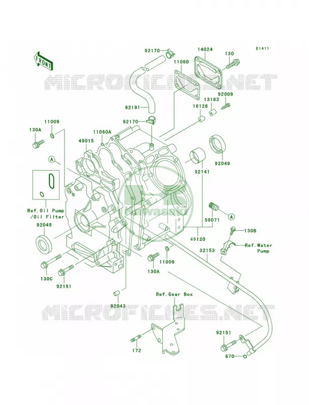 Crankcase Kawasaki MULE 620 2007 MULE 3010 4X4  KAF620-H1
