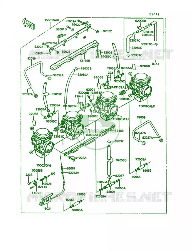 Carburetor Kawasaki MOTOS 1000 1992 Concours  ZG1000-A7