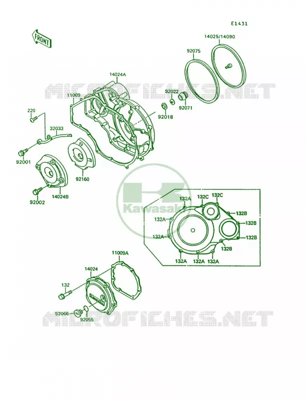 Engine Covers Kawasaki MOTOS 1000 1992 Concours  ZG1000-A7