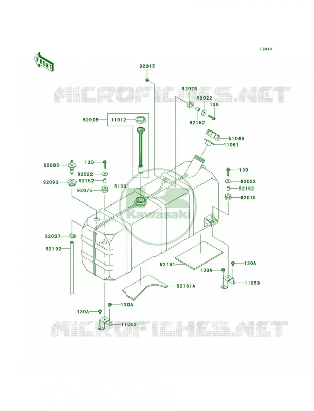 Fuel TankK6F Kawasaki MULE 620 2008 MULE 3010 TRANS4X4 HARDWOODS GREEN HD  KAF620K8F