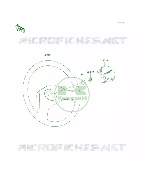 Steering Wheel Kawasaki MULE 620 2008 MULE 3010 TRANS4X4 HARDWOODS GREEN HD  KAF620K8F