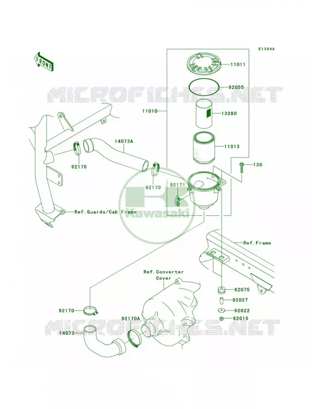 Air Cleaner-Belt ConverterMBF-MDF Kawasaki MULE 620 2010 MULE 4010 4X4  KAF620MAF