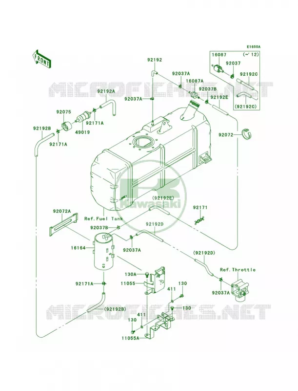 Fuel Evaporative SystemMBF-MDF Kawasaki MULE 620 2010 MULE 4010 4X4  KAF620MAF