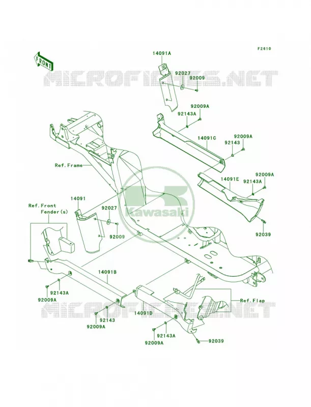 Side CoversChain Cover Kawasaki MULE 620 2010 MULE 4010 4X4  KAF620MAF