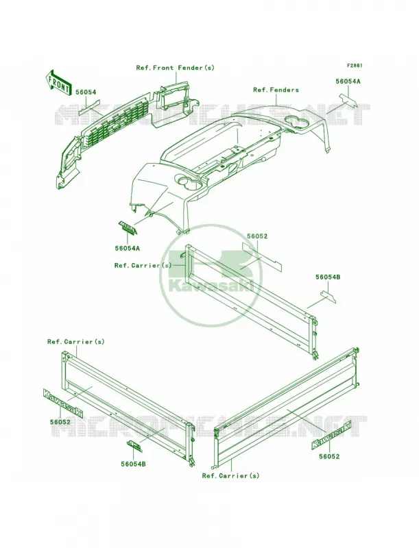Decals Kawasaki MULE 620 2009 MULE 4010 4X4 HARDWOODS GREEN HD  KAF620N9F