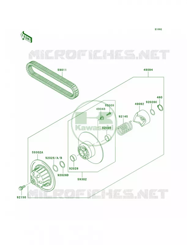 Driven ConverterDrive Belt Kawasaki MULE 620 2009 MULE 4010 4X4 HARDWOODS GREEN HD  KAF620N9F