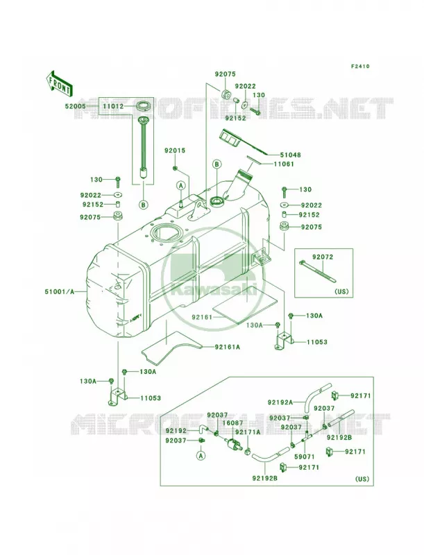 Fuel TankP9FPAF Kawasaki MULE 620 2010 MULE 4000  KAF620PAF