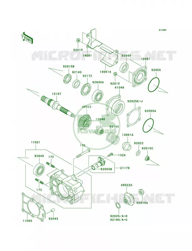 Bevel Gear Case Kawasaki MULE 620 2010 MULE 4010 TRANS4X4  KAF620RAFA