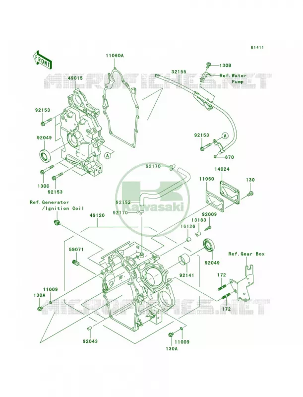 Crankcase Kawasaki MULE 620 2010 MULE 4010 TRANS4X4  KAF620RAFA