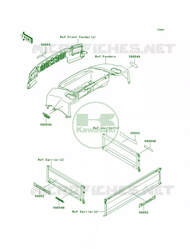 DecalsR9FRAFRBF Kawasaki MULE 620 2010 MULE 4010 TRANS4X4  KAF620RAFA