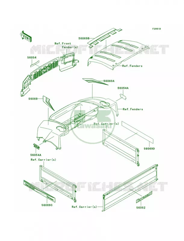 DecalsRBFA Kawasaki MULE 620 2010 MULE 4010 TRANS4X4  KAF620RAFA