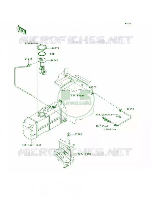 Fuel PumpS9F-SCF Kawasaki MULE 620 2009 MULE 4010 TRANS4X4 HARDWOODS GREEN HD  KAF620S9F