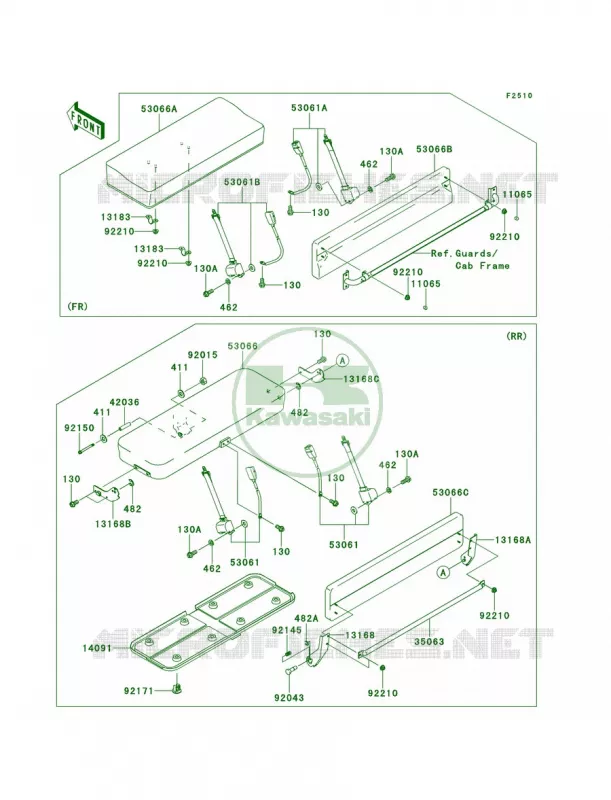 SeatS9FSAF Kawasaki MULE 620 2009 MULE 4010 TRANS4X4 HARDWOODS GREEN HD  KAF620S9F