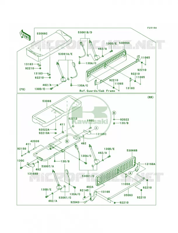 SeatSBF-SDF Kawasaki MULE 620 2009 MULE 4010 TRANS4X4 HARDWOODS GREEN HD  KAF620S9F