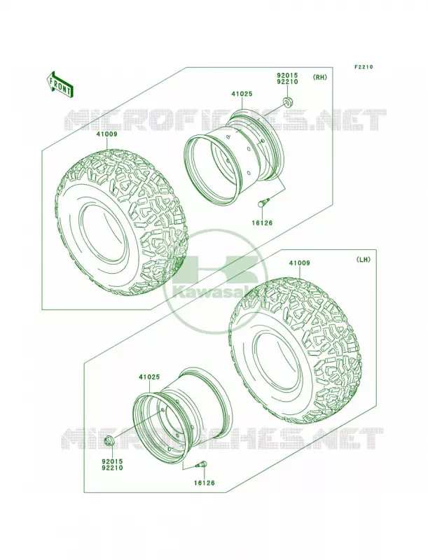 WheelsTires Kawasaki MULE 620 2009 MULE 4010 TRANS4X4 HARDWOODS GREEN HD  KAF620S9F