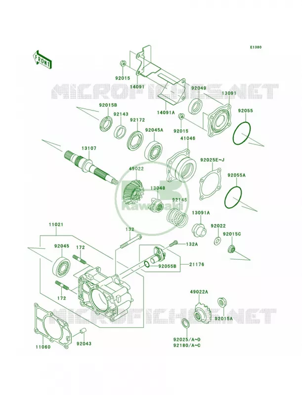 Bevel Gear Case Kawasaki MULE 620 2010 MULE 4010 TRANS4X4 REALTREE APG HD  KAF620SAF