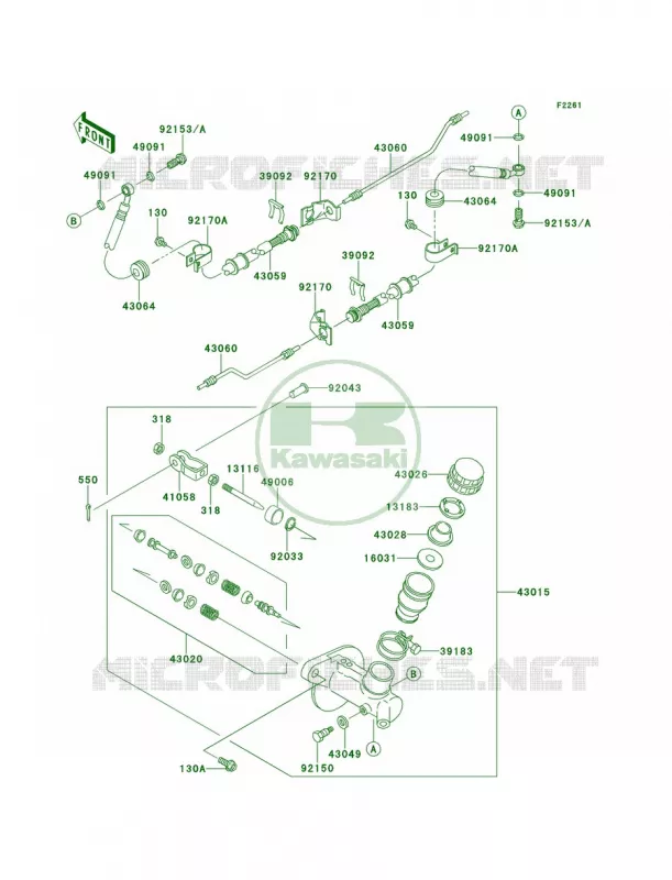 Master Cylinder Kawasaki MULE 620 2010 MULE 4010 TRANS4X4 REALTREE APG HD  KAF620SAF