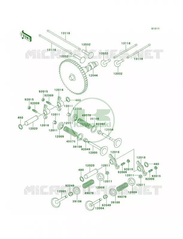 ValvesCamshafts Kawasaki MULE 620 2010 MULE 4010 TRANS4X4 REALTREE APG HD  KAF620SAF