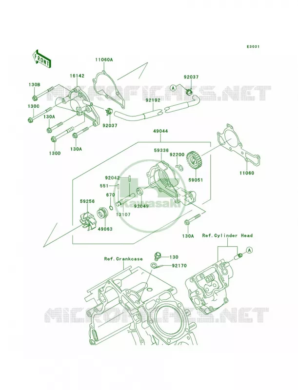 Water Pump Kawasaki MULE 620 2010 MULE 4010 TRANS4X4 REALTREE APG HD  KAF620SAF