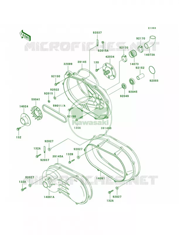 Converter CoverDrive Belt Kawasaki MULE 950 2007 MULE 2510 DIESEL  KAF950-A1