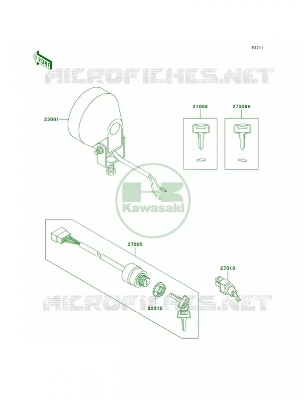 HeadlightsIgnition Switch Kawasaki MULE 950 2007 MULE 2510 DIESEL  KAF950-A1