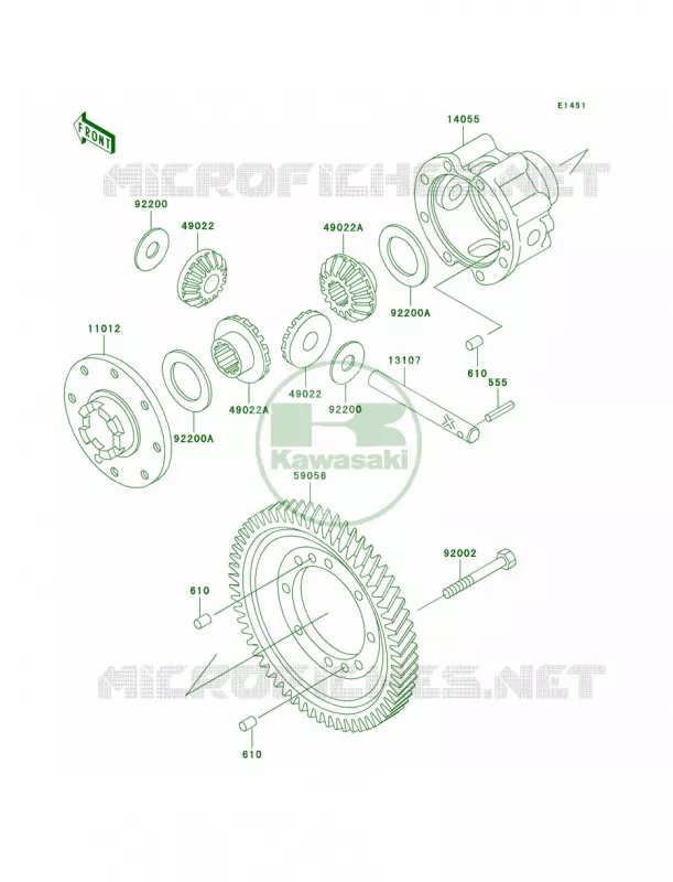 Differential Kawasaki MULE 950 2007 MULE 2510 DIESEL  KAF950-A2