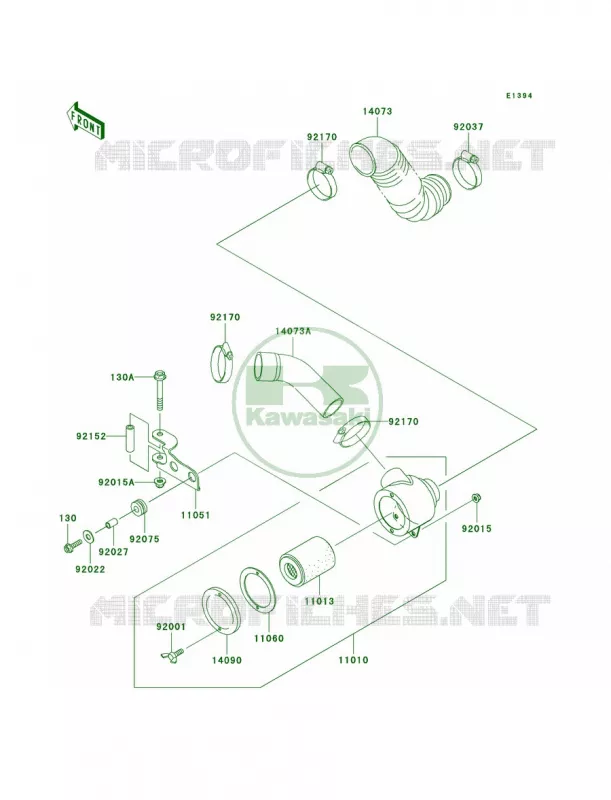 Air Cleaner-Belt Converter Kawasaki MULE 950 2008 MULE 3010 DIESEL 4X4  KAF950D8F