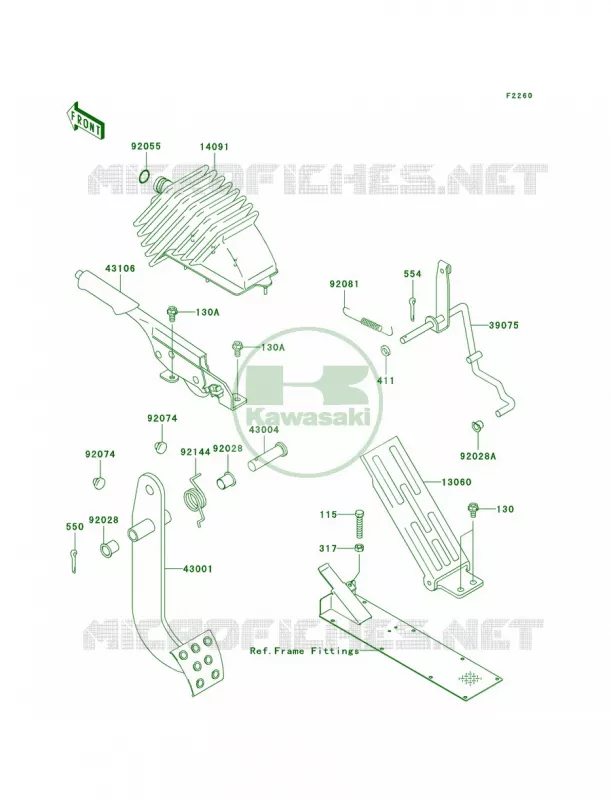 Brake PedalThrottle Lever Kawasaki MULE 950 2008 MULE 3010 DIESEL 4X4  KAF950D8F
