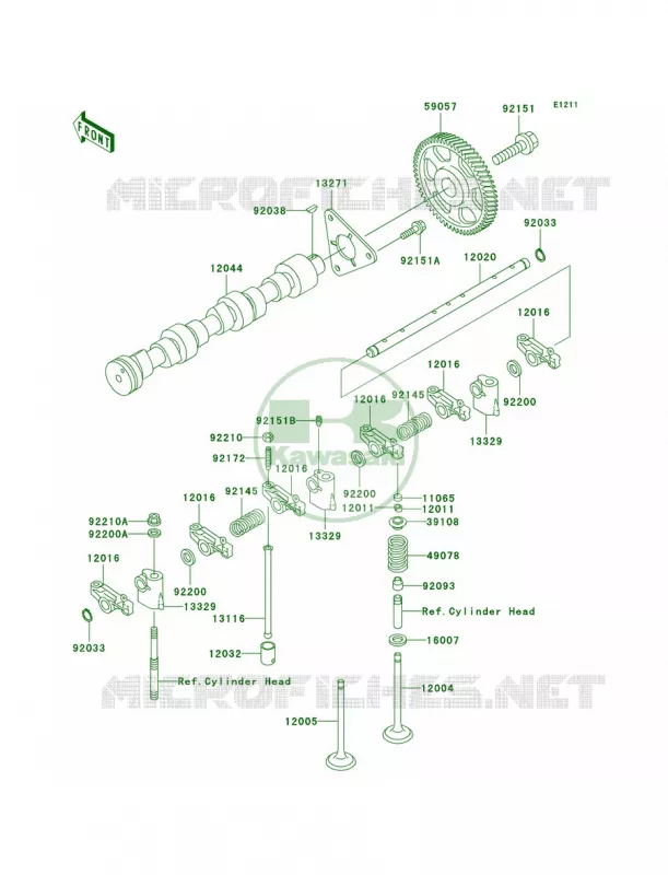 ValvesCamshafts Kawasaki MULE 950 2008 MULE 3010 DIESEL 4X4  KAF950D8F