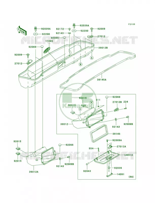 Front Box Kawasaki MULE 950 2008 MULE 3010 TRANS4X4 DIESEL  KAF950E8F