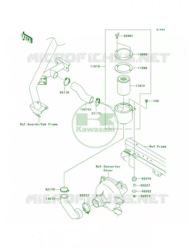 Air Cleaner-Belt Converter Kawasaki MULE 950 2010 MULE 4010 TRANS4X4 DIESEL REALTREE APG HD  KAF950HAF