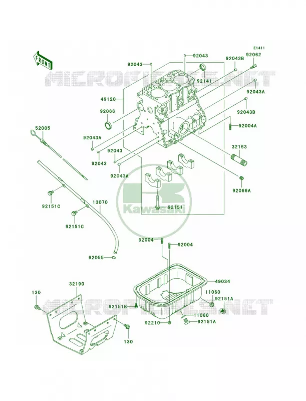Crankcase Kawasaki MULE 950 2010 MULE 4010 TRANS4X4 DIESEL REALTREE APG HD  KAF950HAF